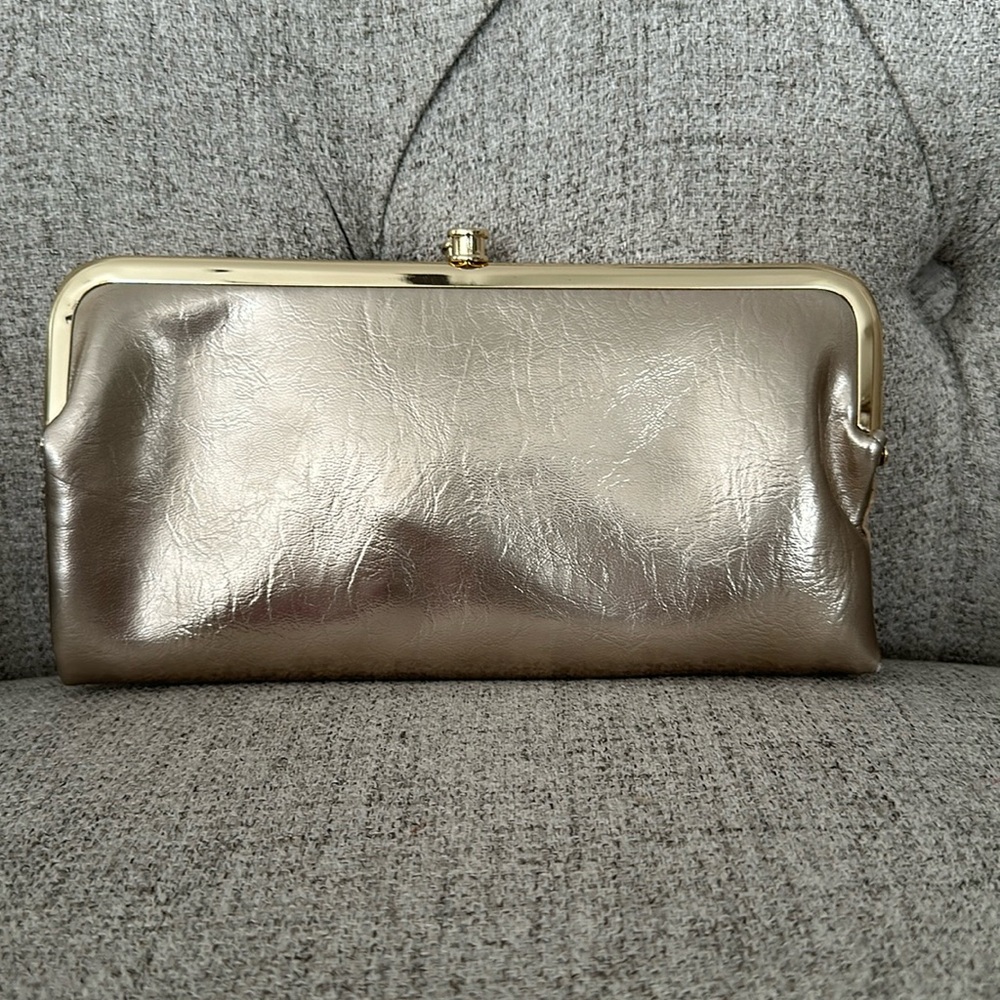 Gold kiss lock wallet